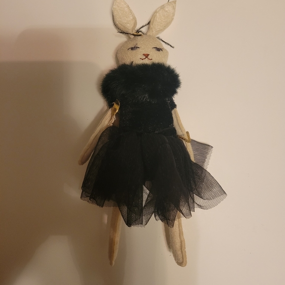 Holiday Lane Fashion Week Rabbit with Black Dinner Dress Ornament - Picture 2 of 3